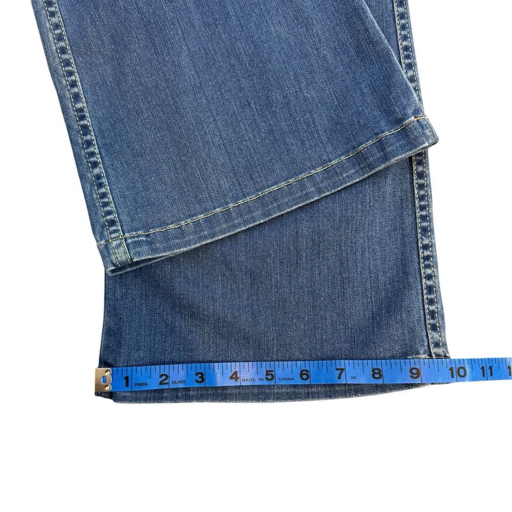 ALICE + OLIVIA Jeans Womens Size 4 Bell Bottoms Wide Leg Low Rise Distressed - Picture 10 of 14